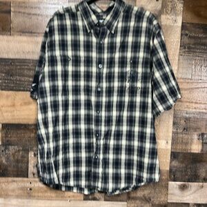 Harley Davidson Fully Leaded Short‎ Sleeve Button Down Shirt Men's Size XL